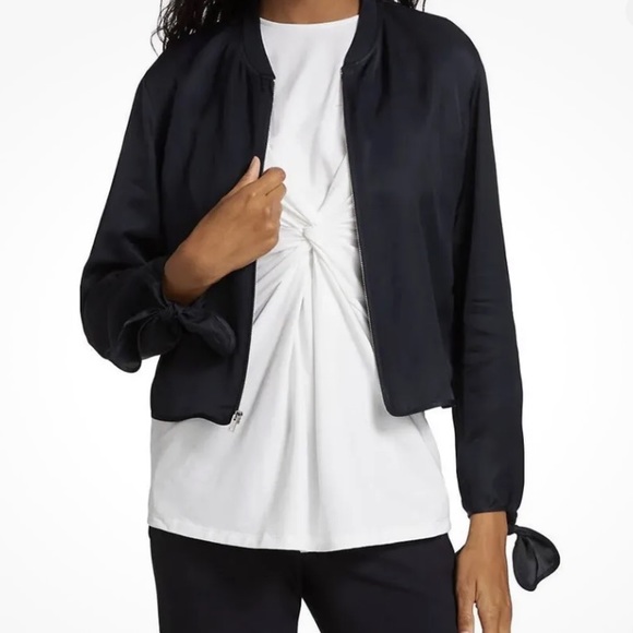 Theory Tie Bomber Jacket, Black, Durham Tech,  Sz M - Picture 5 of 13